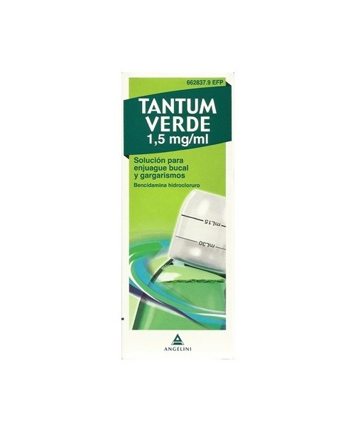 TANTUM VERDE 1,5 mg/ml SOLUCION PARA GARGARISMOS Y ENJUAGUE BUCAL
