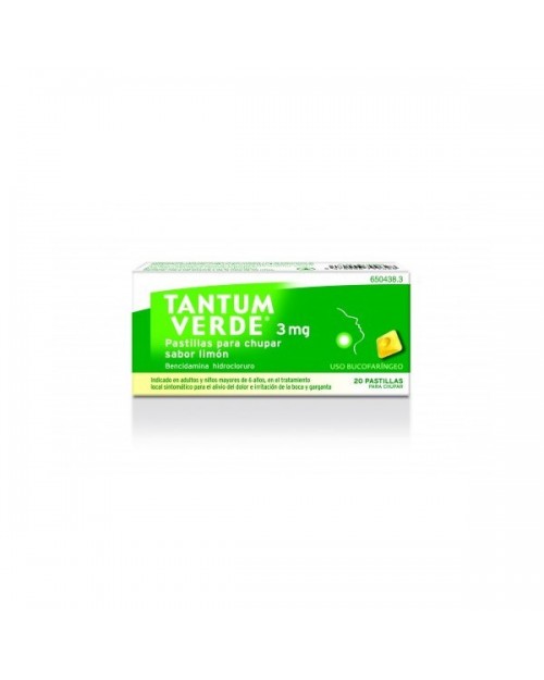 TANTUM VERDE 3 mg PASTILLAS PARA CHUPAR SABOR MENTA
